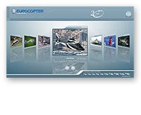 Borne multimédia interactive développée sous Director-Lingo pour présenter toute la gamme de produits et services AIRBUS-HELICOPTERS